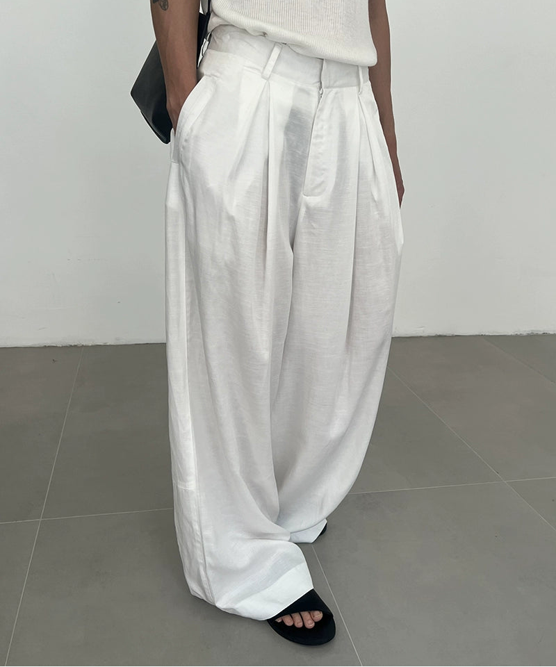 Linen Tuck-in Wide Leg Pants WN21578