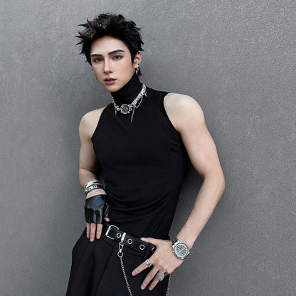 High-Neck Sleeveless T-Shirt WN25103