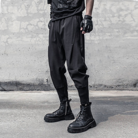 Draped Tapered Cropped Harem Pants WN22523