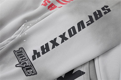 Letter Print Fleece Oversize Pullover Hoodie WN11195