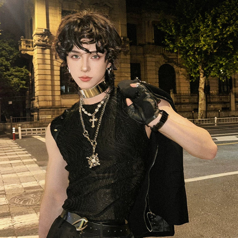 WN25098 Yang Yifan trendy brand necklace, versatile and personalized men's pendant, hip-hop street fashion, metal pendant, accessory for women WN25098