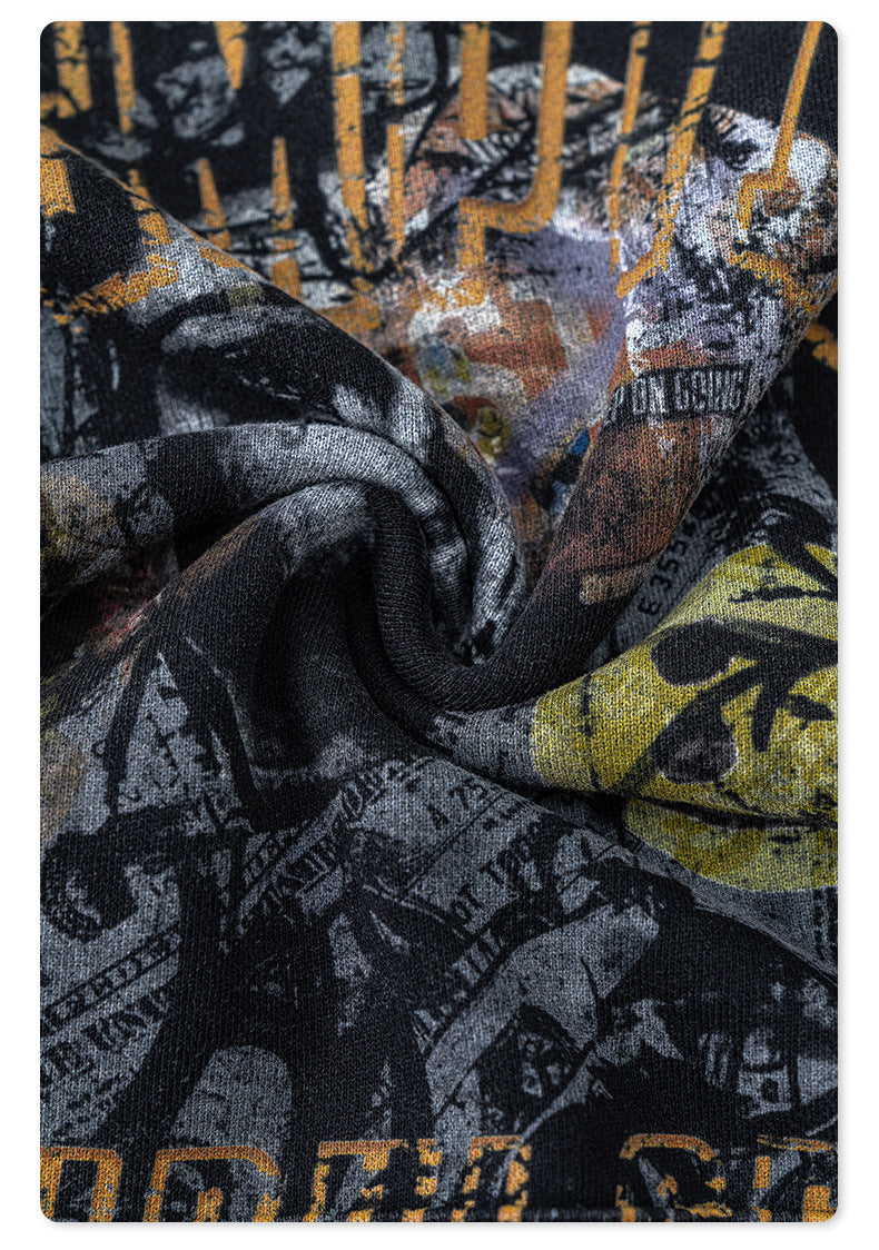 Washed  Heavyweight Print Hoodie WN7888