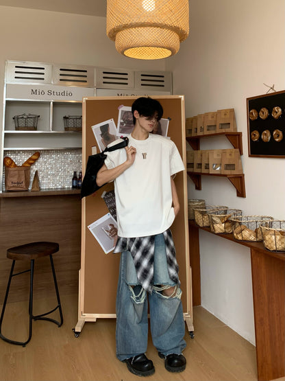 Metal Detail Oversize Short Sleeve T-Shirt WN19849