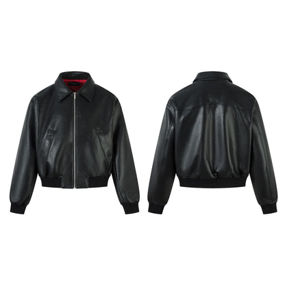 Boxy Oversize PU Leather Jacket WN23068