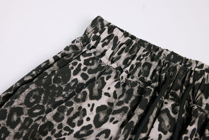 Leopard Print Wide Leg Cargo Pants WN26043