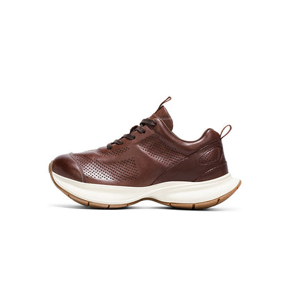 PU Leather Platform Chunky Sole Lace-Up Sneakers WN23487