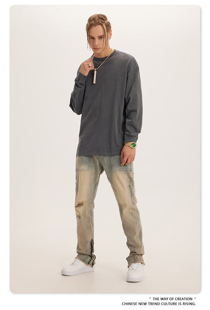 Oversize Washed Long Sleeve T-Shirt WN6052