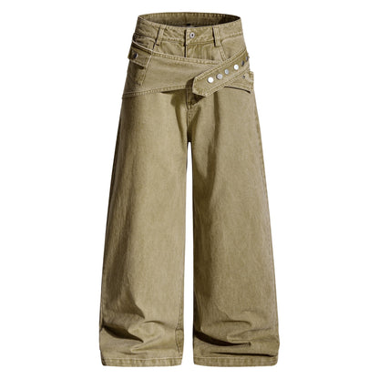 Detachable Utility Hip Bag Wash Cotton Cargo Pants WN22901
