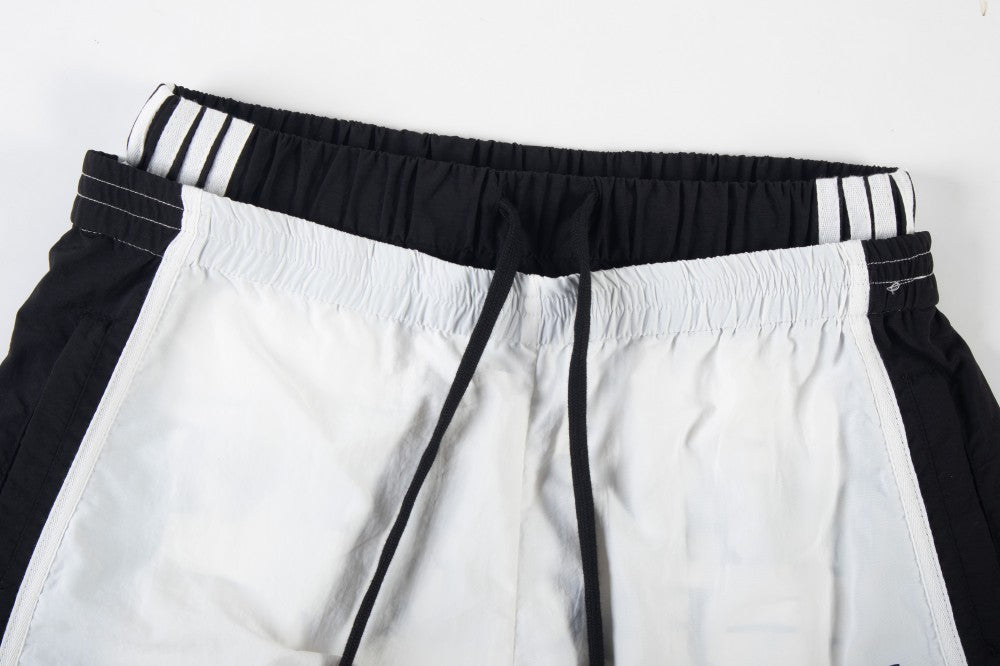 Double Waist Contrast Stripe Wide Leg Sweatpants WN28010