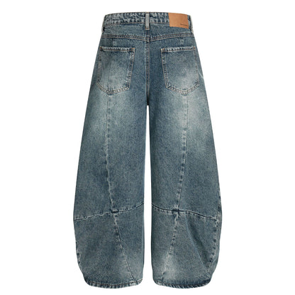 Washed Barrel Wide Leg Denim Jeans WN26108