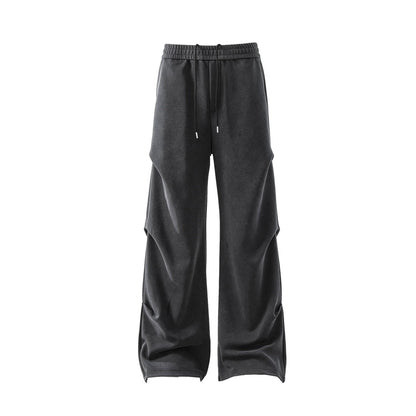 Washed Wrinkle Wide Leg Sweatpants WN10931