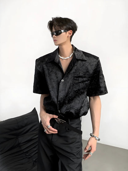 Jacquard Draping Long Sleeve Shirt WN20079