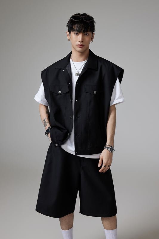 Oversize Vest & Knee-Length Trousers Setup WN13376