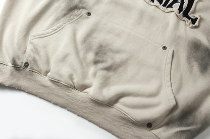 Heavyweight Washed Patch Embroidery Pullover Hoodie WN25660
