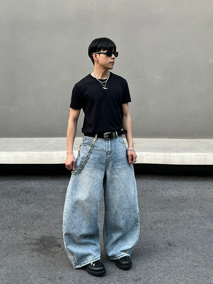 Washed Straight Wide Leg Denim Jeans WN19527