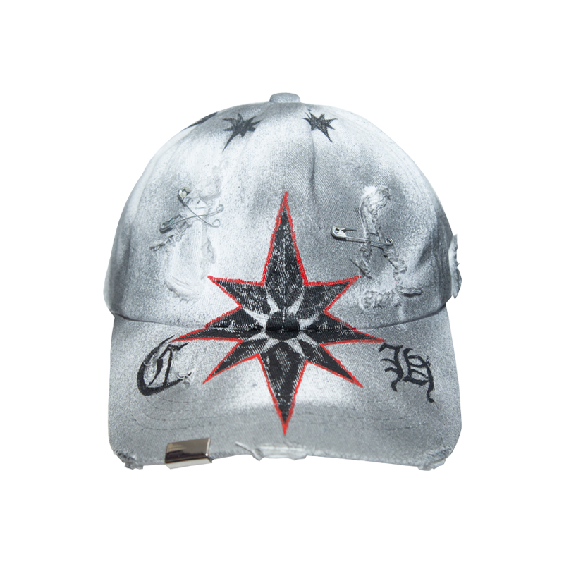Tie-Dye Gothic Damage Graffiti Design Cap WN21089