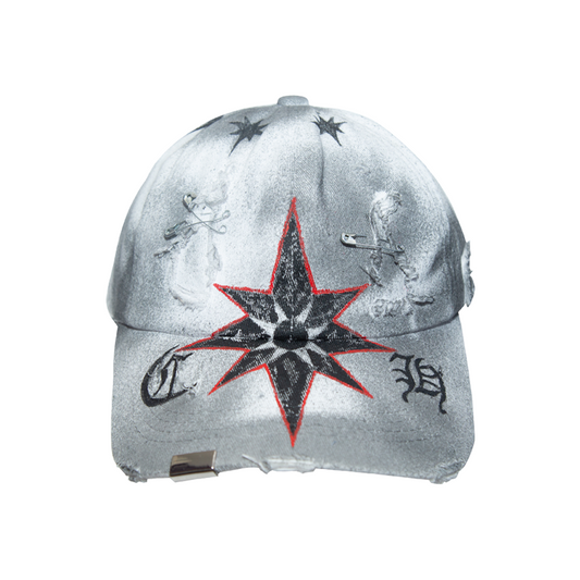 Tie-Dye Gothic Damage Graffiti Design Cap WN21089