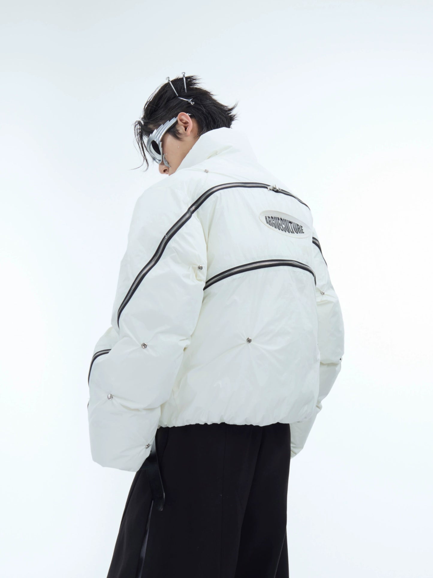 Multi-Zipper Deconstructed Oversize Puffer Jacket WN11628