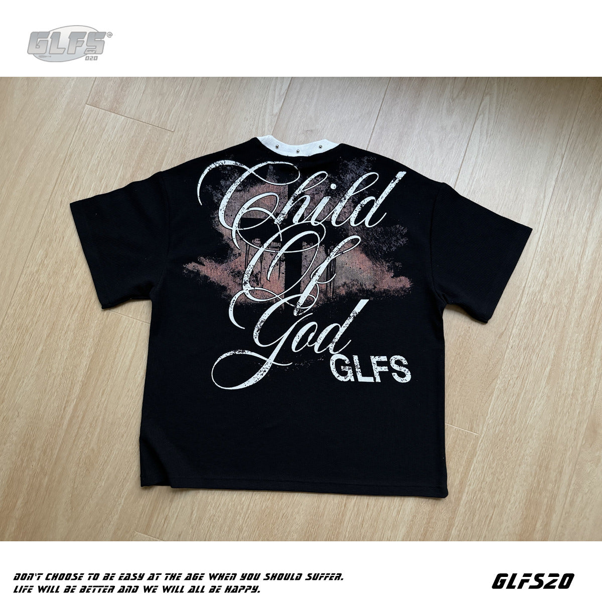 Waffle Studs Cross Graphic Short Sleeve T-Shirt WN26446