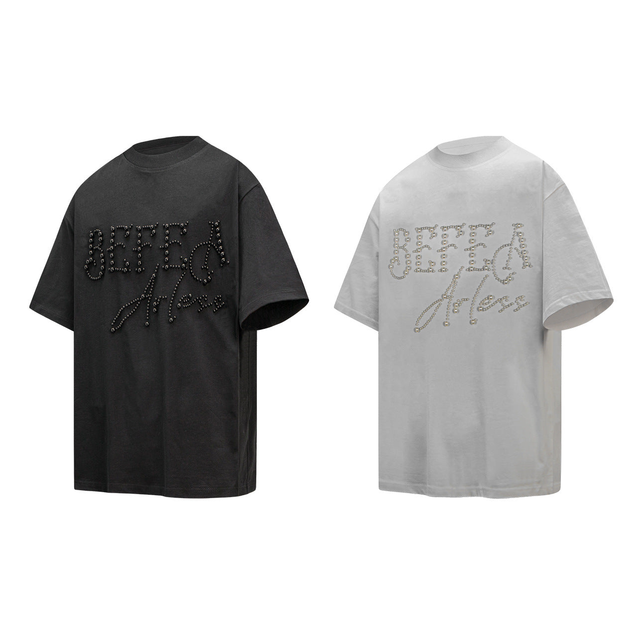 Heavyweight Beads Graphic Oversize Short Sleeve T-Shirt WN26086
