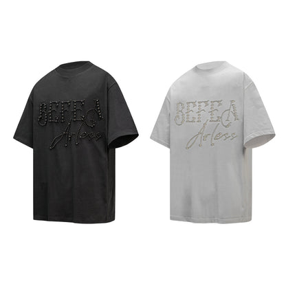 Heavyweight Beads Graphic Oversize Short Sleeve T-Shirt WN26086