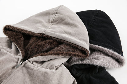 Fur Collar Sherpa-Lining Hooded Padded Jacket WN11363