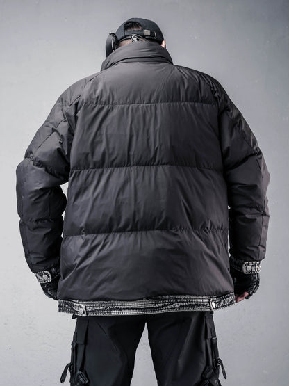 Fake Layered Stand Neck White Duck Down Jacket WN22447