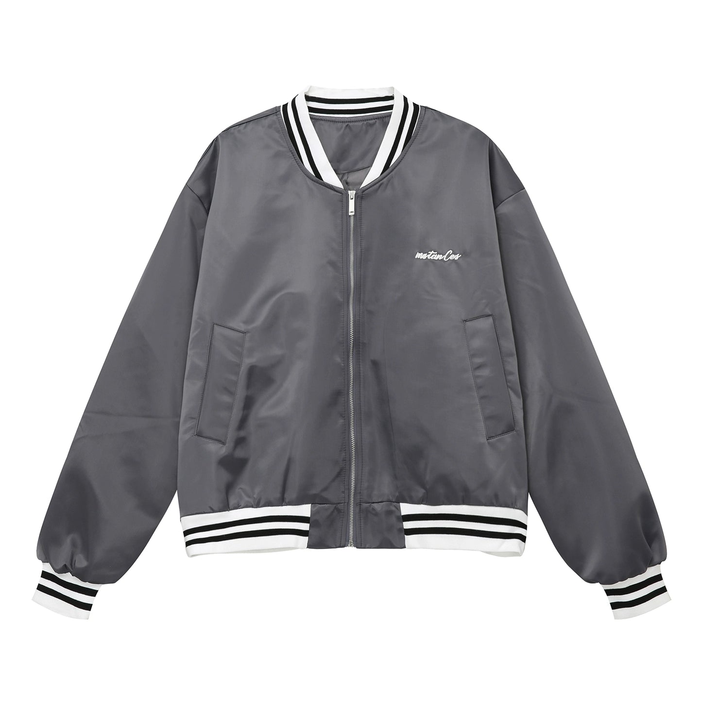 Letter Design Zipper Baseball Jacket WN9541