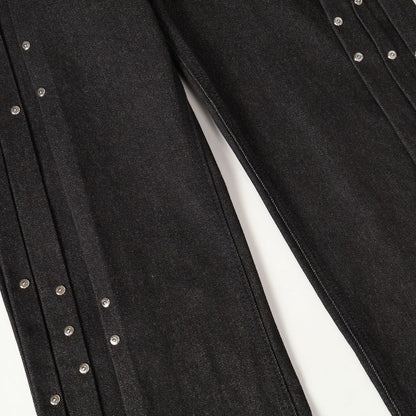 Heavyweight Studs Wide Leg Denim Jeans WN25687