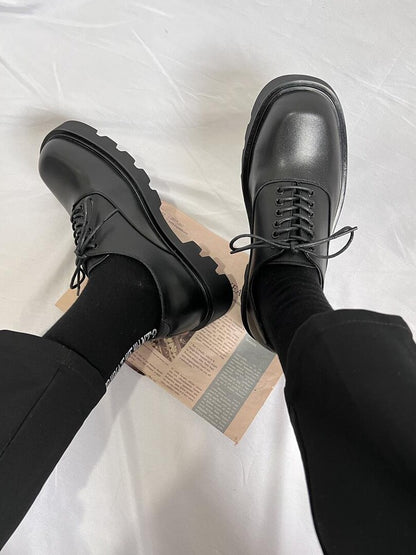 Lace Up Thick Sole Classic Round Toe Shoes WN24569