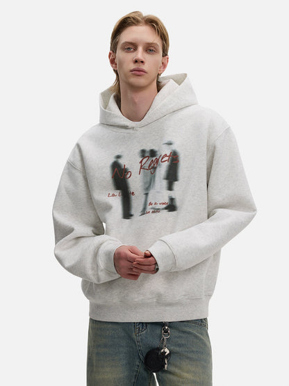 Washed Portrait Print Oversize Hoodie WN21427