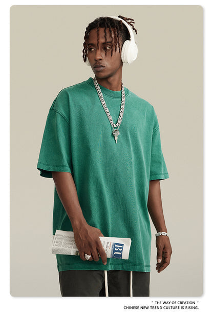 Washed Oversize Short-sleeve T-shirt WN6457