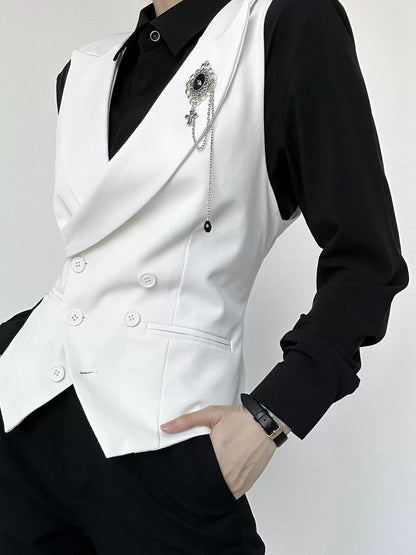 Button Up Tailored Vest WN19628