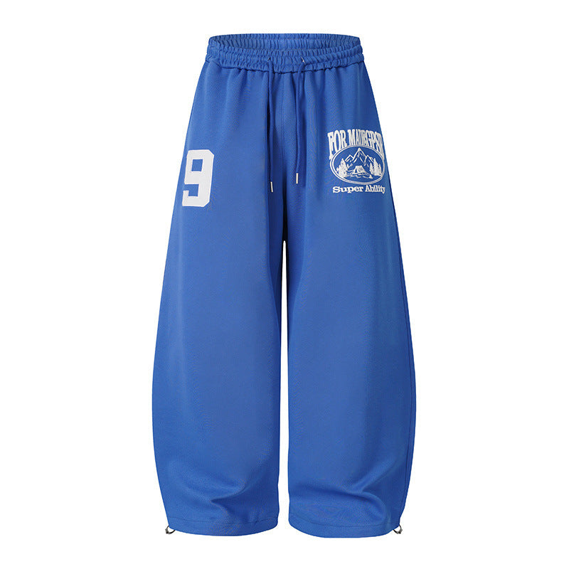 Number Graphic Wide Leg Sweatpants WN28123
