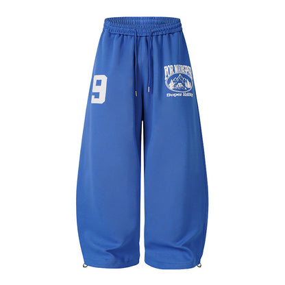Number Graphic Wide Leg Sweatpants WN28123