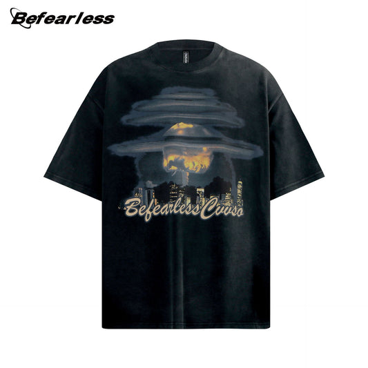 Explosion Artwork Oversize Short Sleeve T-Shirt WN26218