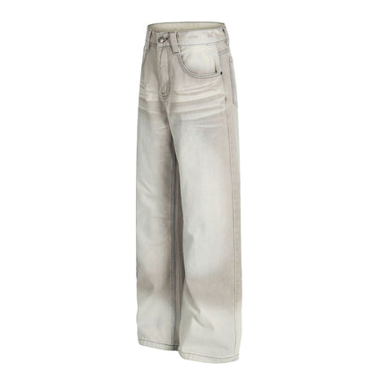 Washed Whiskers Wide Leg Denim Jeans WN25837