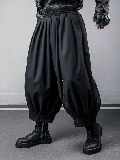 Draped Irregular Cropped Wide Leg Pants WN22572