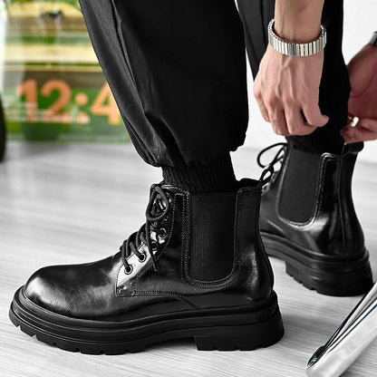 Glossy Chunky Lace-Up Boots WN24502