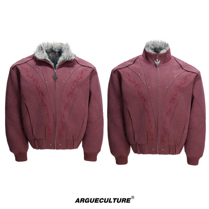 Heavyweight Washed Canvas Fleece Lining Short Jacket WN23321