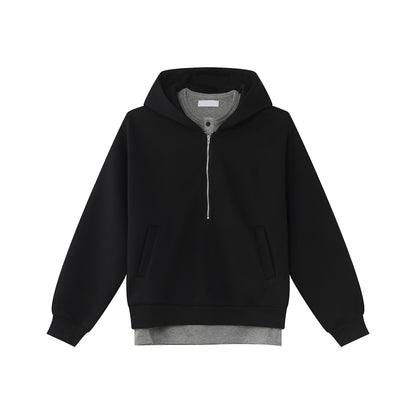 Layered Zipper Hoodie & Wide Leg Cargo Sweatpants Setup WN24933