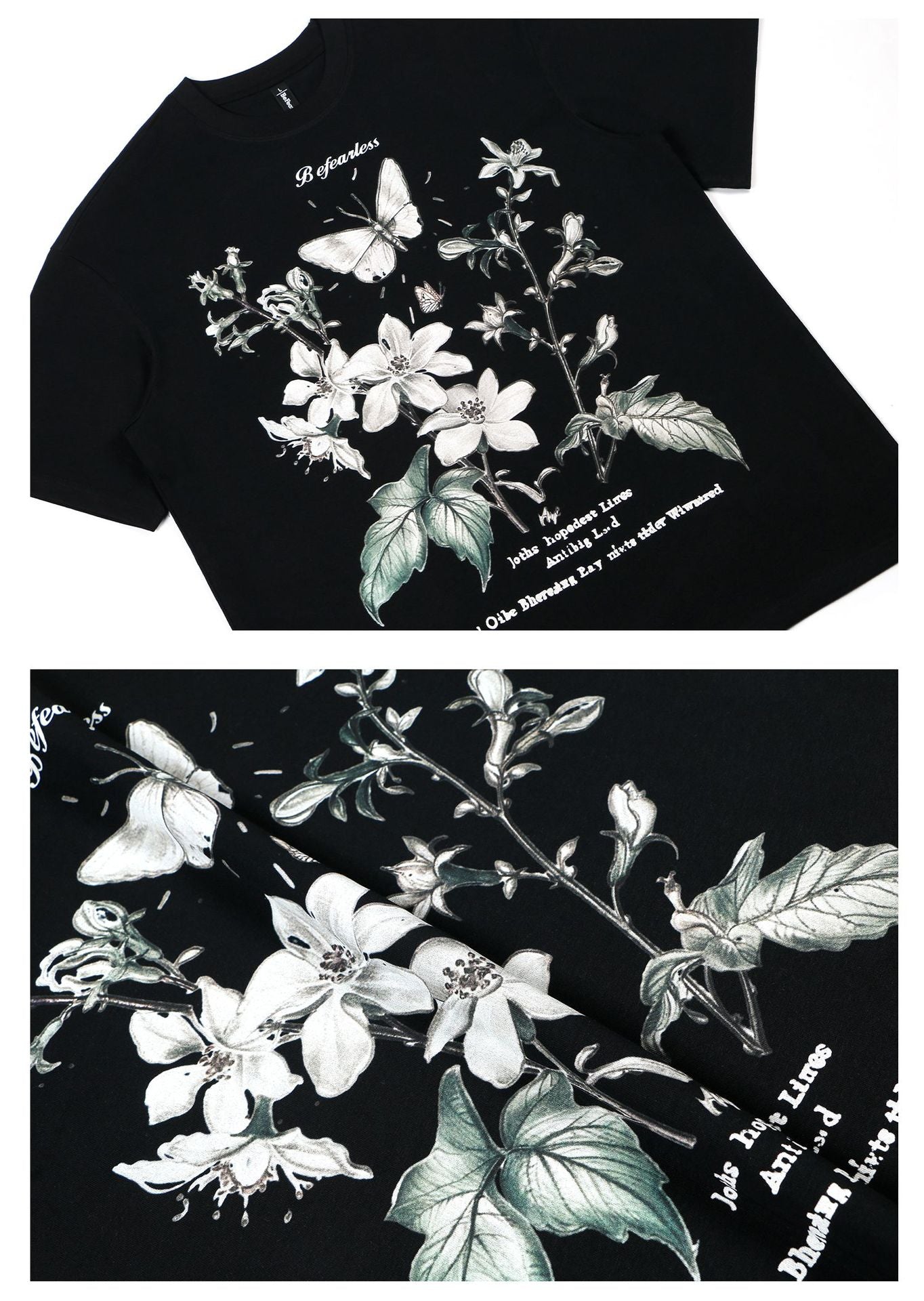 Flower Butterfly Graphic Short Sleeve T-Shirt WN26261