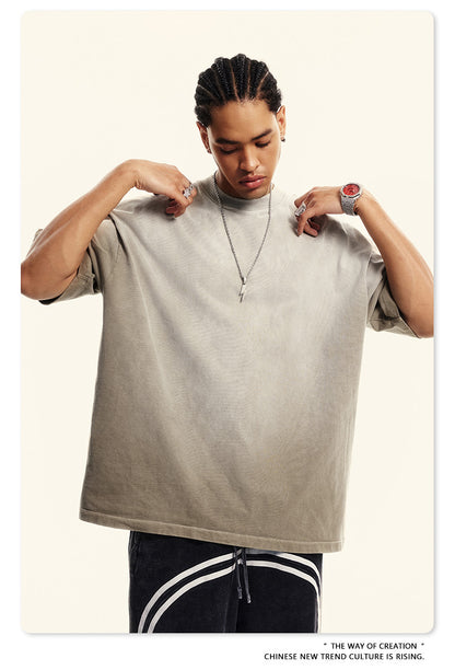 Washed Gradient Oversize Short Sleeve T-Shirt WN6070