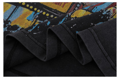 Graphic Art Letter Print Short Sleeve T-Shirt WN26428
