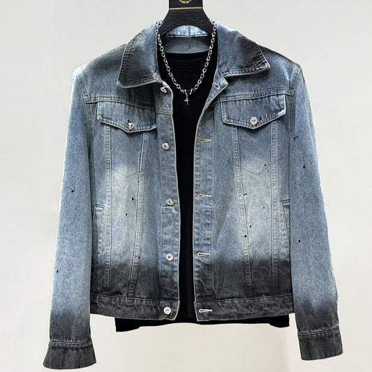 Wash Gradient Damage Denim Jacket & Denim Jeans Setup WN23891