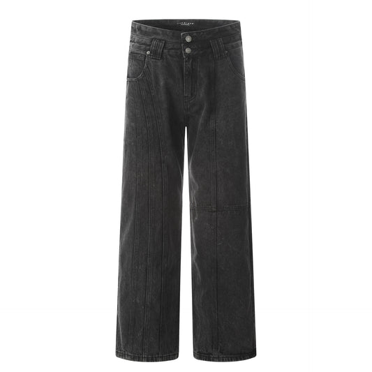 Heavy-Duty Washed Denim Jeans WN12940