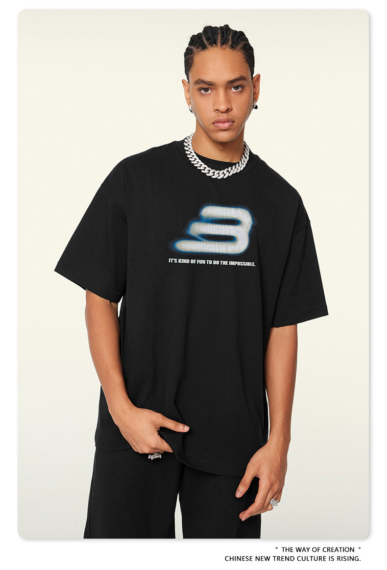 Oversize Print Short Sleeve T-Shirt WN7828