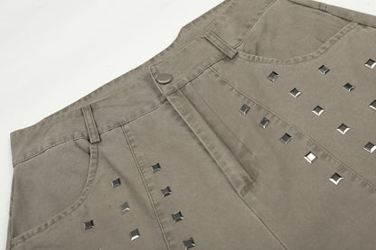 Studs Detail Wide Leg Pants WN25433