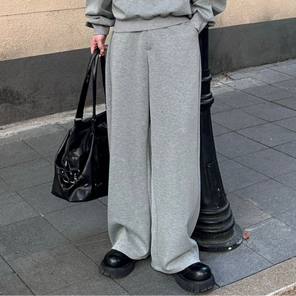 Half-Zip Sweatshirt & Wide Leg Pants Setup WN25185