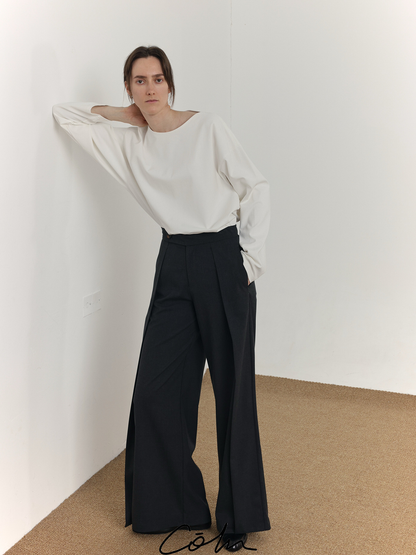 Pleated Flare Trousers WN21517